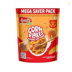 Kwality Corn Flakes with Almond & Honey 1kg | Made with Golden Corns |