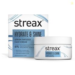 Streax Hydrate & Shine Serum Infused Face Cream Gel, 50 gm with 6% Glu