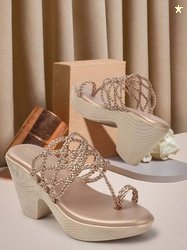 madam glorious Women Heels Sandal(Pink , 3)