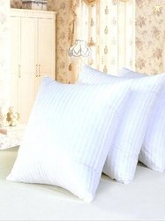 LA VERNE White Striped Polycotton Ultra Soft Set of 3 Ultra Soft Fibre