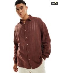 ASOS DESIGN Men 90s Patterned Oversized Shirt