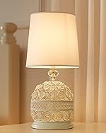 HomesakeÂ® Modern Small Crystal Table Lamp,Contemporary Bedroom Bedside Nightstand Lamp,Morden Minimalist, Desk Globe Lamp for Living Room Girls Kids Room, White Fabric Shade (White)