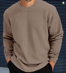 Force Men Solid Round Neck Polyester Brown T-Shirt