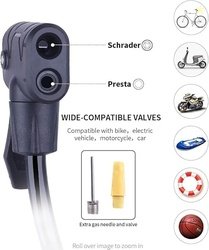 Lyrovo Bike Floor Pump Portable Bicycle Foot Pump Compatible with Pres