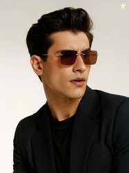 Espee UV Protection Rectangular Sunglasses (57)(For Men, Brown)