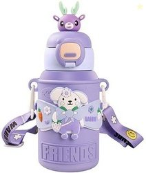 AWEJOY Kid's Cartoon Water Bottle for girls & boys, Leak-Proof, with A