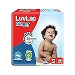 LuvLap Baby Diaper Pants M Size (Medium), with Aloe Vera Lotion for rash protection, Pack of 72 Count, with upto 12Hr protection For babies of 7 to 12Kg