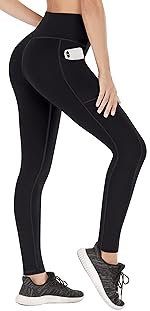 Womens Girls Gym wear Yoga Leggings Workout Track Pant with 2 Side Pockets and one Zip Waist Pocket/Stretchable Tights/Highwaist Sports Fitness