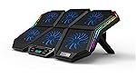 Cosmic Byte Meteoroid RGB Laptop Cooling Pad with 6 Fan Upto 17 inch laptops (Black/Blue)