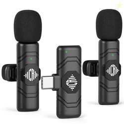 CEROAN Wireless Mic for YouTube, Noise Reduction Lapel Mic with Mute &