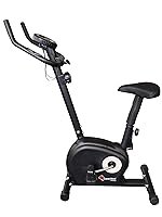 PowerMax Fitness BU-510-AL152 Steel Exercise Upright Bike, Black, Max user weight 100KG