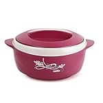Cello Sapphire Insulated Inner Steel Casserole for Roti, 1250ml, Pink | Hot Box for Kitchen | Hot Pot for Home | Chapati Box | Locks in The Cold & Heat for Long | Serving Bowl with Lid