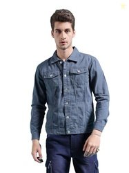 The Indian Garage Co Men Blue Slim Fit Solid Trucker Jacket