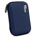 GIZGA Essentials 2.5 Inch External Hard Drive Case Cover| Self Tattoo Semi Hard Shell, Shockproof Water-Resistant PU| Fits WD Seagate Toshiba SSD HDD| Travel Storage Pouch with Mesh Pocket (Blue)