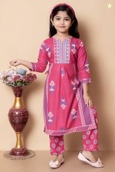 barkatdesigningplanet Girls Festive & Party Kurta and Pyjama Set(Multi