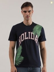 Lee Typography Printed Round Neck Cotton T-shirt