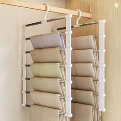 ZUVEG Space-Saving Stainless Steel Pants Hanger 6 in 1 - Foldable Mult