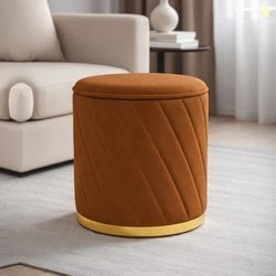 Dence Store Luxury Velvet Ottoman Stool for Living Room & Bedroom | Pr