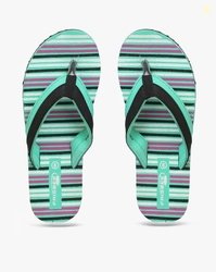 FRISBEE Striped Thong-Strap Flip-Flops