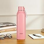 Larah by BOROSIL 700 ml Cube Pink Stainless Steel Water Bottle | Made in India Pu Insulated Thermoware | Leakproof, BPA Free| Bottle for Office, School, College & Gym, Daily Use | 1 Year Warranty