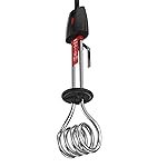GM Immersion Rod Water Heater with Bucket Guard 1000W 6 AMP Plug Superior Copper Element Heat Resistant Handle Nickel Plated Prevents Corrosion Double ISI Certified 1.6M Cord 2 Years Warranty