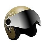 Turtle Helmet Star with Visor Open Face Design with Scratch Resistive Silvr Visor & Hard Shell ABS Plastic Helmet-Parent