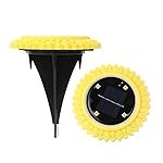 Sunflower Solar Ground Lights â Pack of 4 Outdoor LED Garden Lights with Solar Panel for Pathway, Lawn, Balcony & Yard DÃ©cor