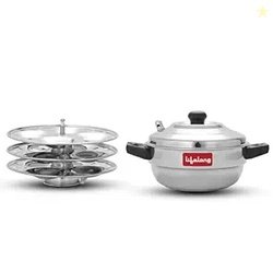 Lifelong Idli Cooker 3 Plate | 12 idlis | Stainless Steel Idli Cooker,