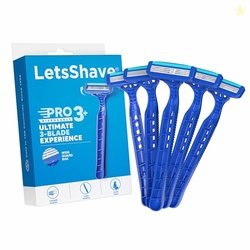 LetsShave Pro 3 Plus Disposable Shaving Razors, Pack of 5, Manual Trip