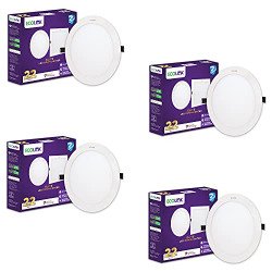 EcoLink Polycarbonate 22W Round Ceiling Downlighter (Warm White,Pack O