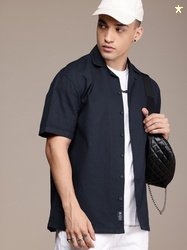 Roadster The Life Co. Textured Drop-Shoulder Relaxed Fit Pure Cotton C