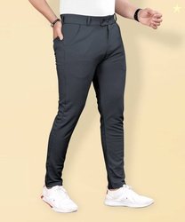 COMBRAIDED Men Regular Fit Black Lycra Blend Trousers