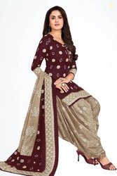 VERCO Unstitched Crepe Kurta & Patiyala Material Printed