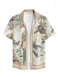 BULLMER Trendy Regular Fit Printed Half Sleeve Shirt for Men