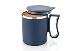 Coffee Mug with Lid Insulated Stainless Steel for Tea Milk Mug Inner Stylist Double Wall Cup for Home Office Restaurant Use Gift, 250 Milliliter (Blue)