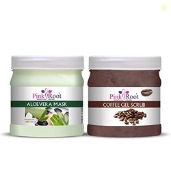 Pink Root Aloe Vera Mask 500gm with Coffee Gel Scrub 500gm