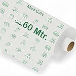 Mad Cat 60 Meters Food Wrapping Paper Roll – Premium Non-Stick Butter Wrapping, Re-Heatable Non Stick Paper, Parchment Paper