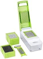 Solimo 11-in-1 Stainless Steel Multipurpose Vegetable and Fruit Chopper, Green