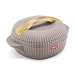 MILTON plastic Oyster 1500 PU Insulated Casserole, 1275 ml, Taupe, BPA Free, Food Grade, Hot and Cold, Easy to Carry, Easy to Store, Chapati, Roti, Curd Maker