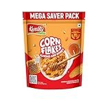 Kwality Corn Flakes with Almond & Honey 1kg | Made with Golden Corns | 99% Fat-Free | High in Protein, Zero Cholesterol | Healthy Breakfast Cereal