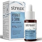 Streax Hydrate & Shine Face Serum, 30ml|11% Hyaluronic Acid|Serum for Glowing Skin |Instant Glow, Deep Hydration & Brightening in 3 Days|Glass Skin Finish|Clinically Tested| All Skin type