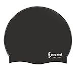 Cockatoo SC01 Rubber Swimming Cap for Adults, Swimming Cap for Men & Women, Black