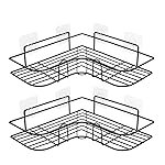 Amazon Basics Self-Adhesive Corner Shelf | No-Drill, Wall-Mounted Organizer for Bathroom, Kitchen & Living Room â Premium Rust Proof GI Metal, 27 x 27 x 6 cm, Black, Pack of 2