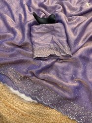 sadika Embellished Bollywood Chiffon, Pure Silk Saree(Purple)