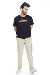DIVISIVE Men's Cotton Cargo Pants (DCR101_32_Ecru)