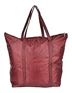Kuber Industries Multiuses Polyster Storage Bag|1 Small Pocket & Handle |Shopping Bag|Tote Bag|Cloth Bag |Size 56 x 18 x 47 (Maroon)-47KM01255