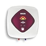 INALSA Aurora S Series 15 L Storage Water Heater|Superior Glassline Coating|Advance 3 Level Safety|Smart Shield Corrosion Protection|Temperature Control Knob -Installation Flexi Pipe,White/Purple