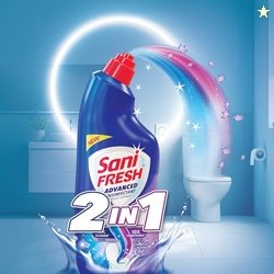 DABUR Sanifresh 2in1-1L | 1 Bottle - 2 Liquids | Toilet Cleaner + Cond