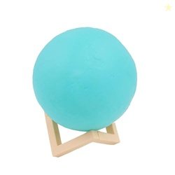 Madhabi Blue Moon LED Night Lamp with Wooden Stand | 15x12 cm Recharge