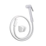 BonKaso Hf Classic Abs Health Polished Faucet with High Pressure 1 Metre PVC Tube and Hook(White)-Jet Spray for Toilet